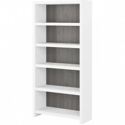 Bush Business Furniture Echo 5 Shelf Bookcase, Pure White/Modern Gray (KI60504-03)