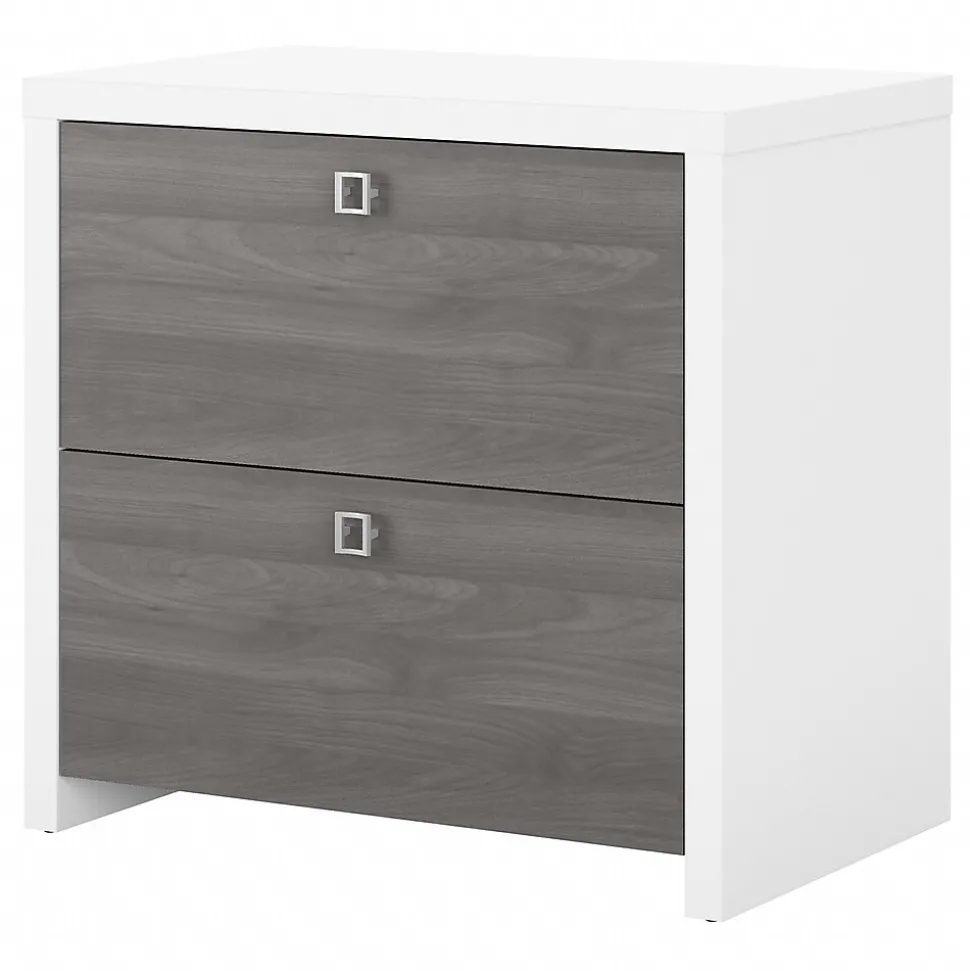 Bush Business Furniture Echo 2 Drawer Lateral File Cabinet, Pure White/Modern Gray (KI60502-03)