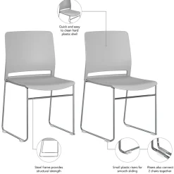 Bush Business Furniture Envision Stackable Chairs, Gray, 2/Set (CH4003LGP-03)