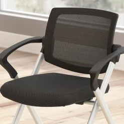 Bush Business Furniture Envision Mesh Folding Chairs with Arms, Black, 2/Set (CH4001BLF-03)