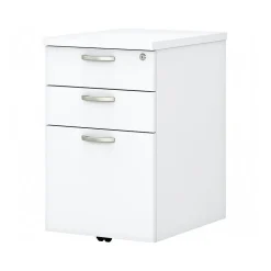 Bush Business Furniture Easy Office 3-Drawer Mobile Vertical File Cabinet, Letter/Legal Size, Lockable, Pure White (EOF116WH-03)