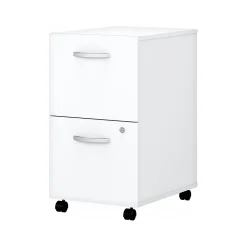 Bush Business Furniture Easy Office 2-Drawer Mobile Vertical File Cabinet, Letter/Legal Size, Lockable, Pure White (EO108WHSU)