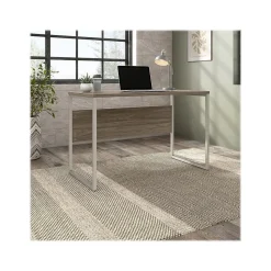 Bush Business Furniture Hybrid 48"W Computer Table Desk with Metal Legs, Modern Hickory (HYD148MH)