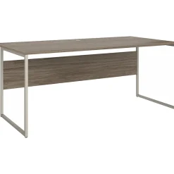 Bush Business Furniture Hybrid 72"W Computer Table Desk with Metal Legs, Modern Hickory (HYD172MH)