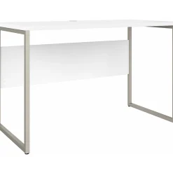 Bush Business Furniture Hybrid 48"W Computer Table Desk with Metal Legs, White (HYD148WH)
