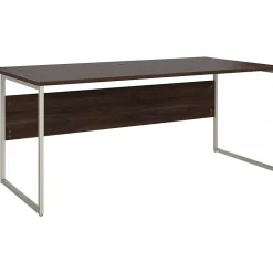 Bush Business Furniture Hybrid 72"W Computer Table Desk with Metal Legs, Black Walnut (HYD172BW)