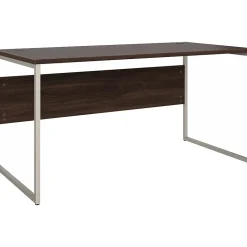 Bush Business Furniture Hybrid 60"W Computer Table Desk with Metal Legs, Black Walnut (HYD360BW)