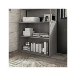 Bush Business Furniture Hybrid 29"H 2-Shelf Bookcase with Adjustable Shelf, Platinum Gray Laminated Wood (HY3036PG-Z)