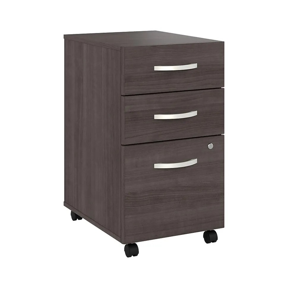 Bush Business Furniture Hybrid 3-Drawer Mobile Vertical File Cabinet, Letter/Legal Size, Lockable, Storm Gray (HYF216SGSU-Z)