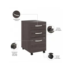 Bush Business Furniture Hybrid 3-Drawer Mobile Vertical File Cabinet, Letter/Legal Size, Lockable, Storm Gray (HYF216SGSU-Z)