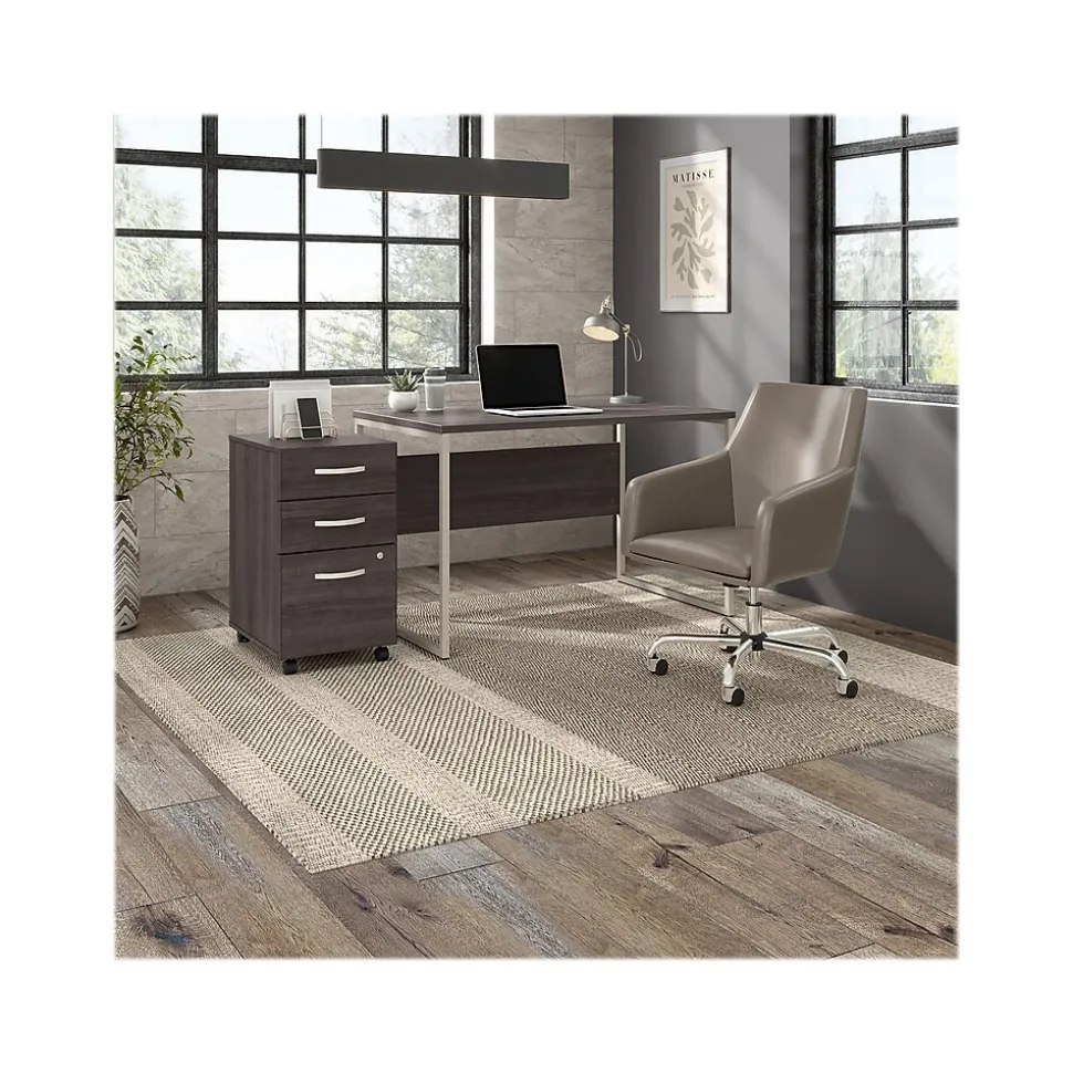 Bush Business Furniture Hybrid 3-Drawer Mobile Vertical File Cabinet, Letter/Legal Size, Lockable, Storm Gray (HYF216SGSU-Z)