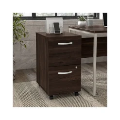 Bush Business Furniture Hybrid 2-Drawer Mobile Vertical File Cabinet, Letter/Legal Size, Lockable, Black Walnut (HYF116BWSU-Z)