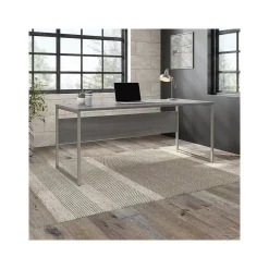 Bush Business Furniture Hybrid 72"W Computer Table Desk with Metal Legs, Platinum Gray (HYD373PG)