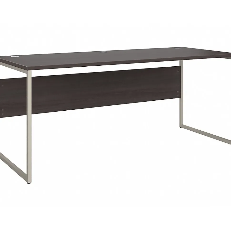 Bush Business Furniture Hybrid 72"W Computer Table Desk with Metal Legs, Storm Gray (HYD373SG)