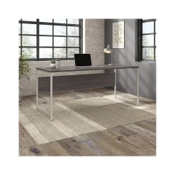 Bush Business Furniture Hybrid 72"W Computer Table Desk with Metal Legs, Storm Gray (HYD373SG)