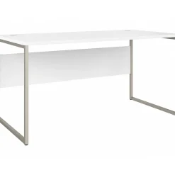 Bush Business Furniture Hybrid 60"W Computer Table Desk with Metal Legs, White (HYD360WH)