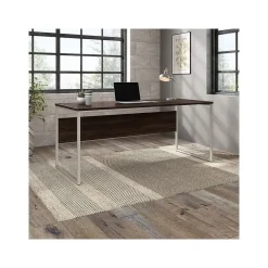 Bush Business Furniture Hybrid 72"W Computer Table Desk with Metal Legs, Black Walnut (HYD373BW)