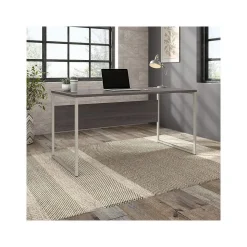 Bush Business Furniture Hybrid 60"W Computer Table Desk with Metal Legs, Storm Gray (HYD360SG)