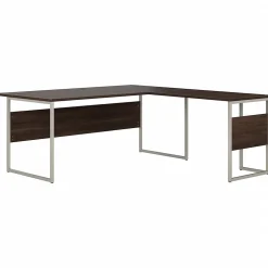 Bush Business Furniture Hybrid 72"W L Shaped Table Desk with Metal Legs, Black Walnut (HYB025BW)