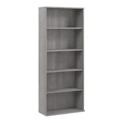 Bush Business Furniture Hustle Tall 5 Shelf Bookcase, Platinum Gray (HUB230PG)