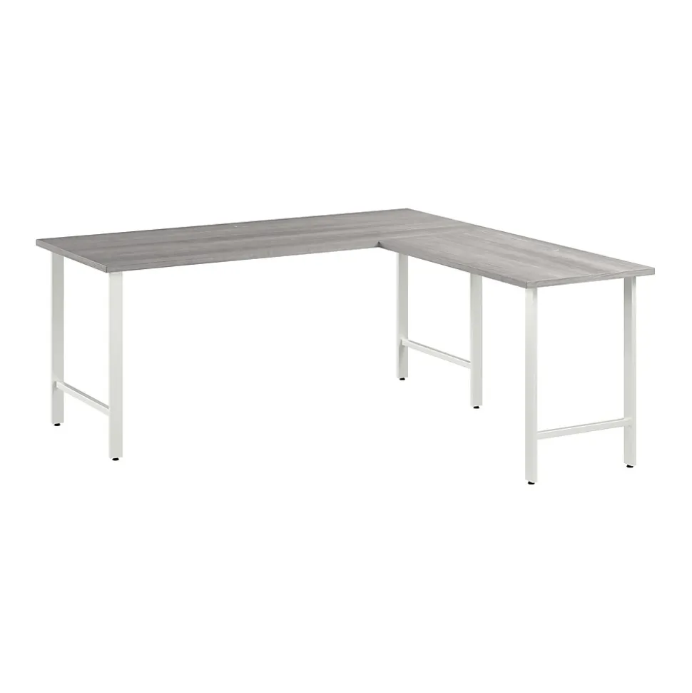 Bush Business Furniture Hustle 72"W L Shaped Computer Desk with Metal Legs, Platinum Gray (HUS001PG)