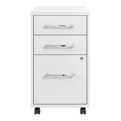 Bush Business Furniture Hustle 3 Drawer Mobile File Cabinet, White (HUF116WH)