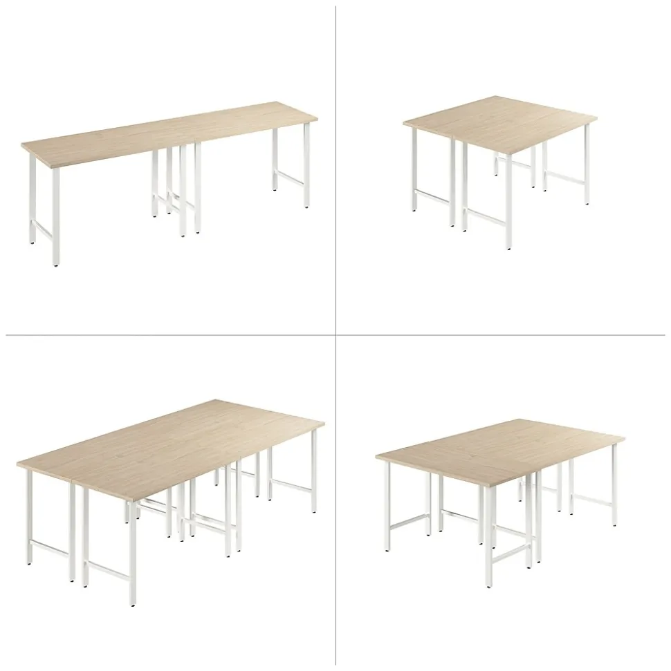 Bush Business Furniture Hustle 48"W Computer Desk with Metal Legs, Natural Elm (HUD148NE)