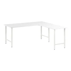 Bush Business Furniture Hustle 72"W L Shaped Computer Desk with Metal Legs, White (HUS001WH)