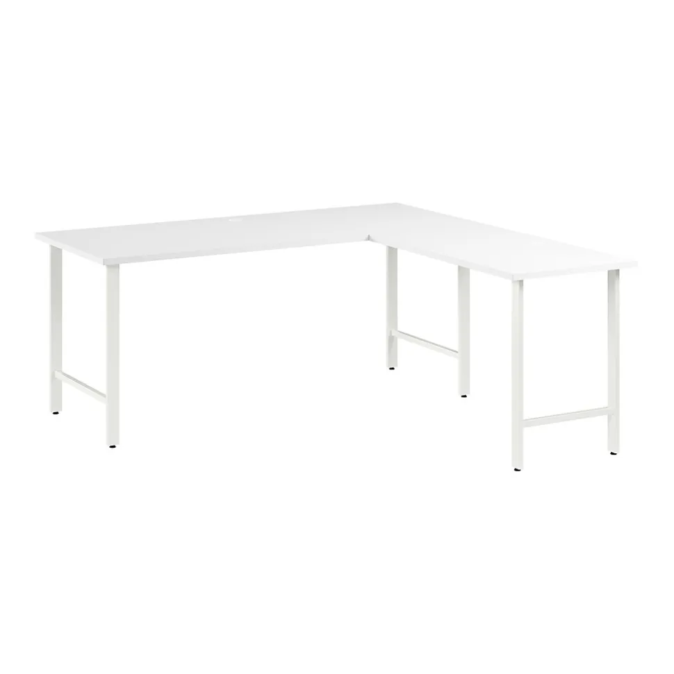Bush Business Furniture Hustle 72"W L Shaped Computer Desk with Metal Legs, White (HUS001WH)