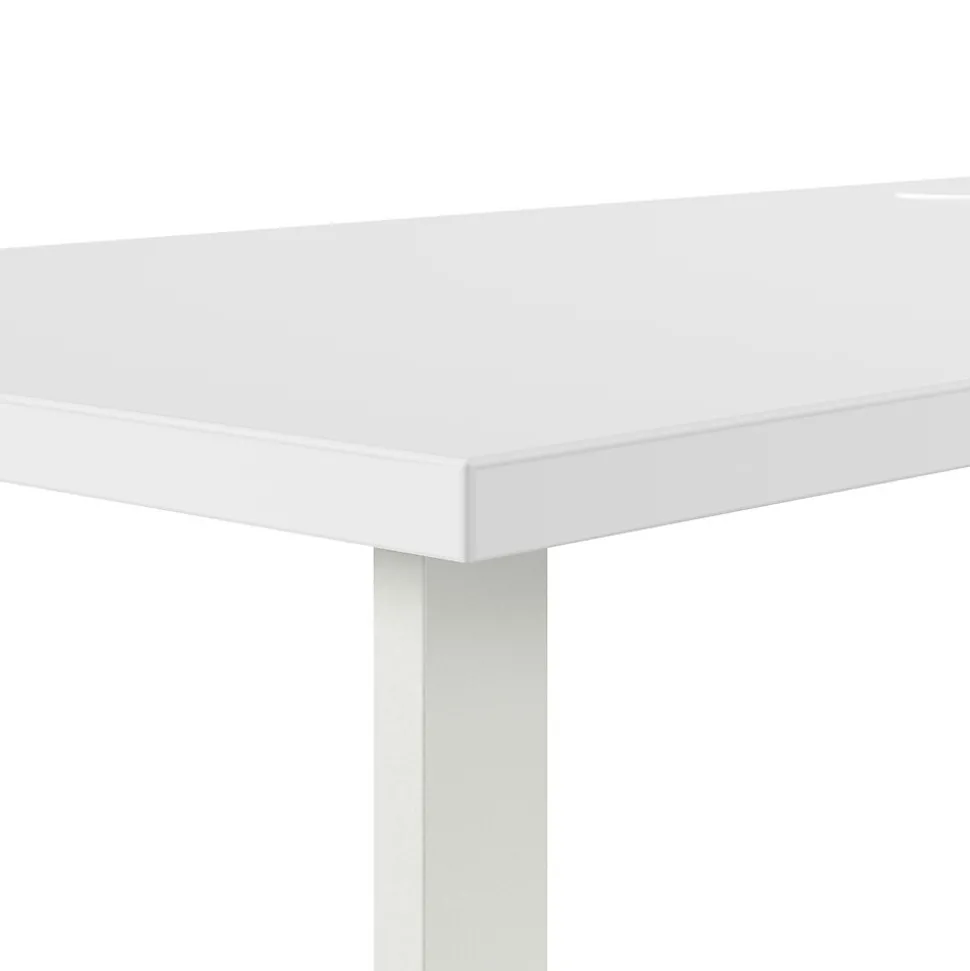 Bush Business Furniture Hustle 72"W L Shaped Computer Desk with Metal Legs, White (HUS001WH)
