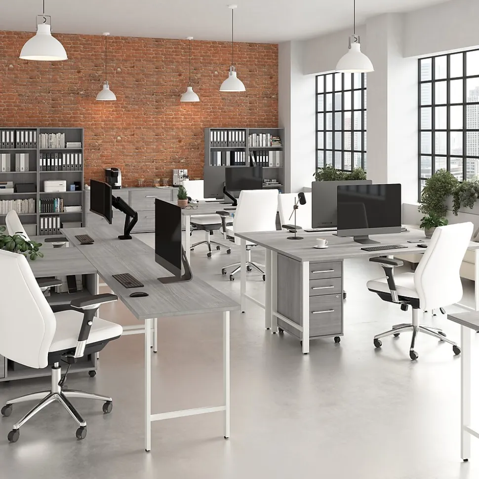 Bush Business Furniture Hustle 48"W Computer Desk with Metal Legs, Platinum Gray (HUD148PG)