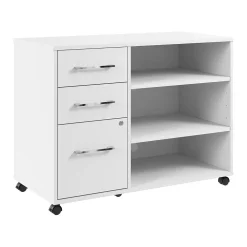 Bush Business Furniture Hustle Office Storage Cabinet with Wheels, White (HUF140WH)