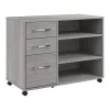 Bush Business Furniture Hustle Office Storage Cabinet with Wheels, Platinum Gray (HUF140PG)