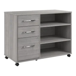 Bush Business Furniture Hustle Office Storage Cabinet with Wheels, Platinum Gray (HUF140PG)