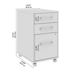Bush Business Furniture Hustle 3 Drawer Mobile File Cabinet, Platinum Gray (HUF116PG)