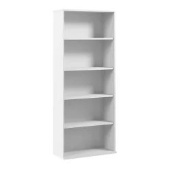 Bush Business Furniture Hustle Tall 5 Shelf Bookcase, White (HUB230WH)