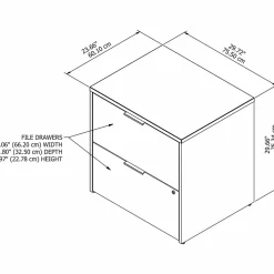 Bush Business Furniture Jamestown 2-Drawer Lateral File Cabinet, Locking, Letter/Legal, Storm Gray/White, 29.72