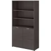 Bush Business Furniture Jamestown 66.12"H 5-Shelf Bookcase with Adjustable Shelves, Storm Gray Laminated Wood (JTB136SG)