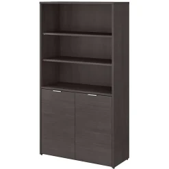 Bush Business Furniture Jamestown 66.12"H 5-Shelf Bookcase with Adjustable Shelves, Storm Gray Laminated Wood (JTB136SG)