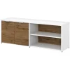 Bush Business Furniture Jamestown 21.2" Low Storage Cabinet with 4 Shelves, Fresh Walnut/White (JTS160FWWH)