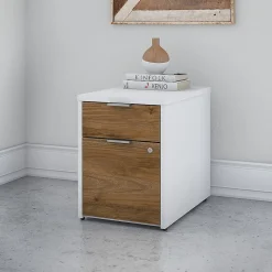 Bush Business Furniture Jamestown 2-Drawer Vertical File Cabinet, Letter/Legal, Fresh Walnut/White, 23.66" (JTF116FWWHSU)