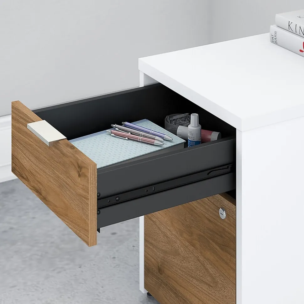 Bush Business Furniture Jamestown 2-Drawer Vertical File Cabinet, Letter/Legal, Fresh Walnut/White, 23.66" (JTF116FWWHSU)