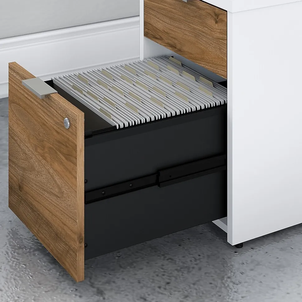 Bush Business Furniture Jamestown 2-Drawer Vertical File Cabinet, Letter/Legal, Fresh Walnut/White, 23.66" (JTF116FWWHSU)