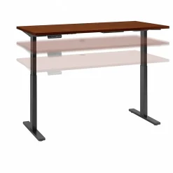 Bush Business Furniture Move 60 Series 60"W Electric Height Adjustable Standing Desk, Hansen Cherry (M6S6030HCBK)