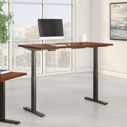 Bush Business Furniture Move 60 Series 60"W Electric Height Adjustable Standing Desk, Hansen Cherry (M6S6030HCBK)