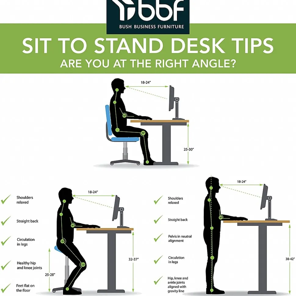 Bush Business Furniture Move 60 Series 60"W Electric Height Adjustable Standing Desk, Hansen Cherry (M6S6030HCBK)