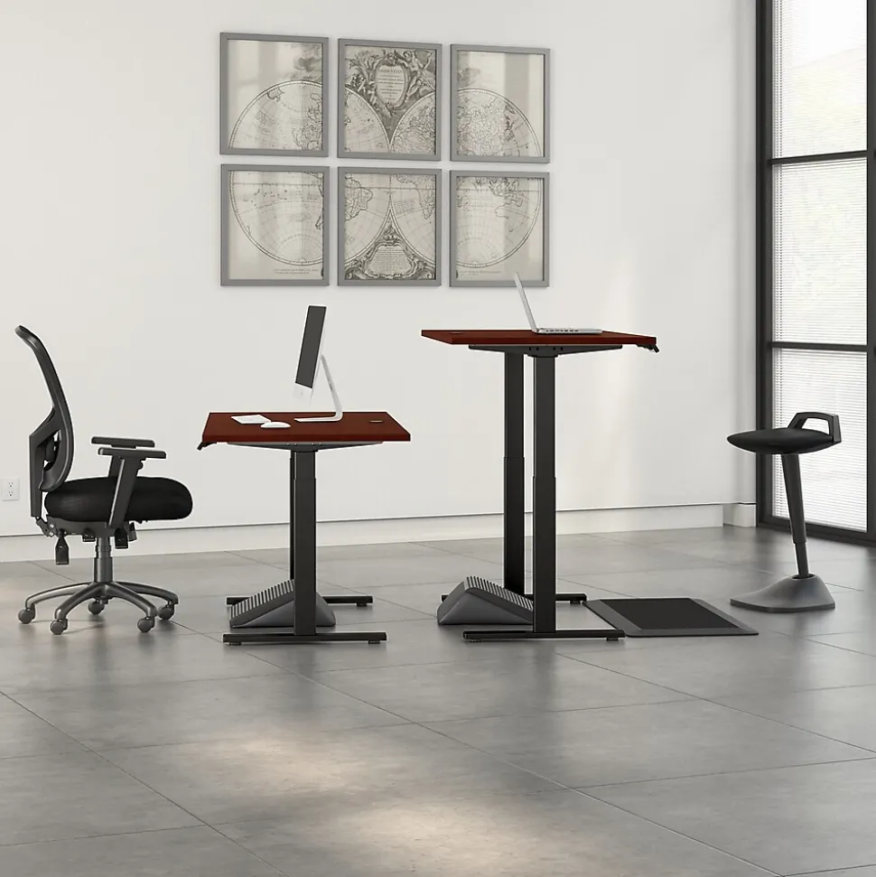 Bush Business Furniture Move 60 Series 60"W Electric Height Adjustable Standing Desk, Hansen Cherry (M6S6030HCBK)