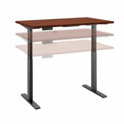Bush Business Furniture Move 60 Series 48"W Electric Height Adjustable Standing Desk, Hansen Cherry (M6S4824HCBK)