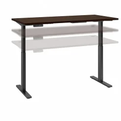 Bush Business Furniture Move 60 Series 72"W Electric Height Adjustable Standing Desk, Mocha Cherry (M6S7230MRBK)