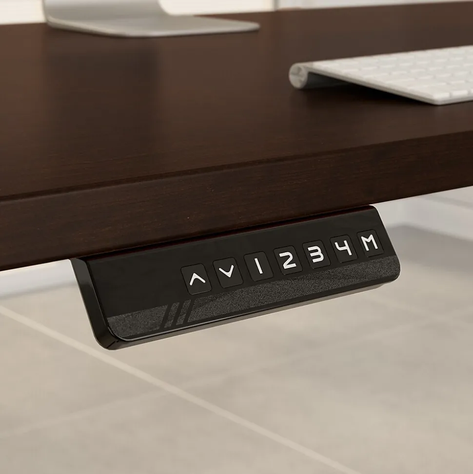 Bush Business Furniture Move 60 Series 72"W Electric Height Adjustable Standing Desk, Mocha Cherry (M6S7230MRBK)